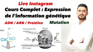 لايڤ مرطوني Cours complet  expression de l’information génétique  ADNARNProtéine [upl. by Aelsel716]