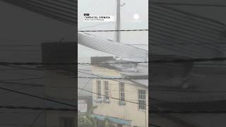 Roofs Fly as Hurricane Beryl Thrashes Carriacou Grenada [upl. by Nebe]