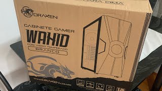 Gabinete Gamer Draxen Wahid Branco  Unboxing [upl. by Thorsten]