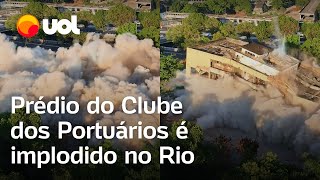 Prédio histórico do antigo Clube dos Portuários é implodido no Rio [upl. by Aninahs290]