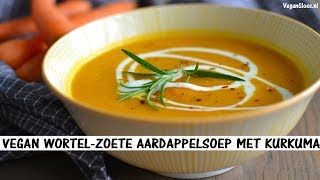 WORTEL EN ZOETE AARDAPPELSOEP MET KURKUMA RECEPT [upl. by Esme]