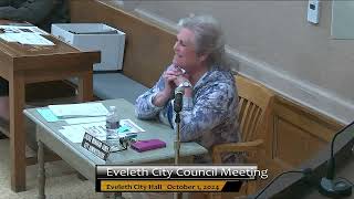 Eveleth City Council Meeting October 1 2024 [upl. by Nnylylloh]