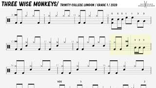 How to play Three Wise Monkeys On Drums 🎵 [upl. by Nohsad]