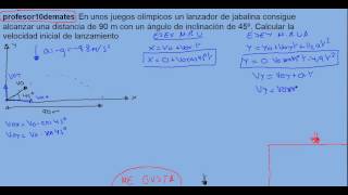 tiro oblícuo 06 parabólico ejercicio resuelto [upl. by Tamra]