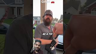 Mr Beast gifts a car as Tip to Deliver man funny shorts ytshorts [upl. by Brewster527]