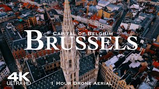 4K BRUSSELS 🇧🇪 Bruxelles Drone 2024  1 Hour Aerial of Brussel Belgium [upl. by Esorbma]