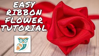 Ribbon Flower Tutorial  A fun and easy craft for the holidays making ribbon flowers for gift wrap [upl. by Rodgers]