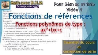 Fonctions de références polynômes de 2ème degrés et parabole résumé de courscorrection série [upl. by Glick]