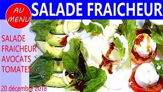 【SALADE FRAICHEUR】 AVOCATS  FROMAGES  TOMATES  RECETTE FACILE RAPIDE VC0019 VS00115 AU010101 [upl. by Onid]