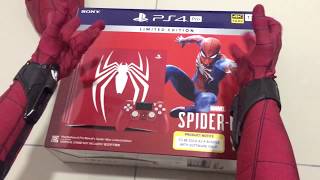 Spiderman Homecoming UNBOXING Limited edition Marvels Spiderman PS4 PRO bundle [upl. by Burt125]