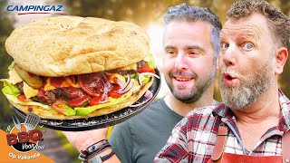 MEGA HAMBURGER op de Campingaz Tour amp Grill  Ik BBQ op vakantie [upl. by Bick]