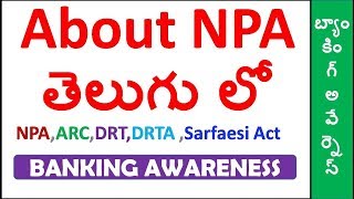 About Non performing assets In Telugu  Banking Awareness In Telugu [upl. by Chang]