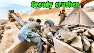 Greedy crusher in Action  satisfying Rock Crushing crushing stones [upl. by Cirded]