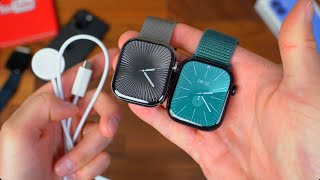 Apple Watch Series 10 Unboxing Titanium vs Jet Black [upl. by Ahsilrak]