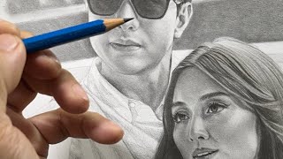 Live Drawing Shading Sketching Realistic Pencil Portrait Real Time Tutorial [upl. by Annekahs746]