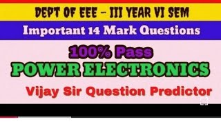 power electronics important questions questions exam vijaysir [upl. by Jasmin656]