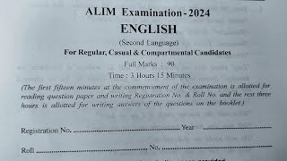 Alim English Question Answer 2024Alim Examination 2024 Alim Question Paper 2024 [upl. by Miguela]