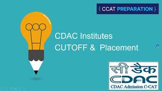 CDAC institutes  Cutoff ranks of every institute  Seats Capacity  CDAC CCAT ranks [upl. by Notsud]