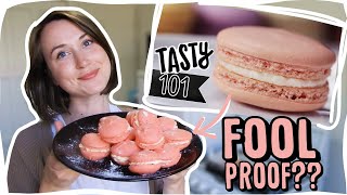 I tested TASTYS FOOLPROOF MACARON recipe  RECIPE REVIEW [upl. by Nilam]