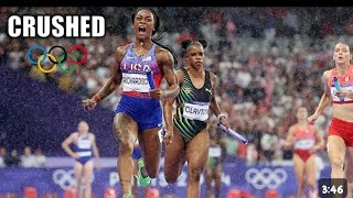 Watch USA Destroy Jamaica In Women 4x100m Relay Final [upl. by Ainomar202]