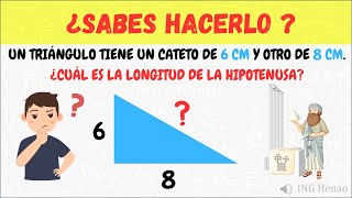 📐Cual es la longitud de la Hipotenusa Teorema de Pitágoras 📐 [upl. by Keeley]