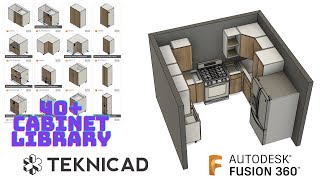 Creating Kitchens in Fusion 360 with configured cabinets Tutorial [upl. by Bahe546]