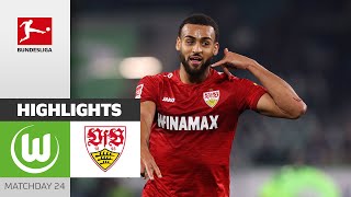 Champions League Calling For Stuttgart  VfL Wolfsburg  VfB Stuttgart  Highlights MD 24 Buli 2324 [upl. by Rainwater]