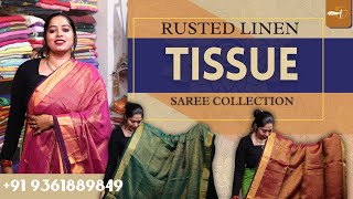 Rusted Linen Tissue Sarees Timeless Elegance from Thanvi Boutique ✨🌟 [upl. by Hare797]