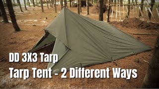 Tarpology  DD 3X3 Tarp  Tarp Tent  2 Different Ways [upl. by Allard]