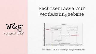 RampS 3 Gesetzgebungsverfahren  2 Rechtserlasse auf Verfassungsebene [upl. by Dreddy900]