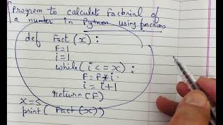 factorial of a number in python using function [upl. by Neelcaj]