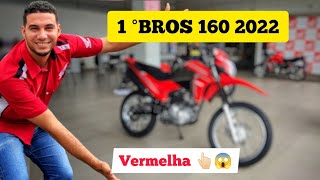 NOVA HONDA BROS 160 ESDD 2022 VERMELHA Em 4K Bros Vermelha Bros 2022 [upl. by Ninetta]