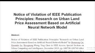 Notice of Violation of IEEE Publication Principles Research on Urban Land Price Assessment Based on [upl. by Berard]