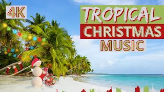 4K Christmas on the BEACH  Instrumental Christmas Music  Holiday Ambience Music and Ocean Waves [upl. by Maletta]