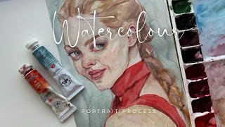 WATERCOLOUR PORTRAIT PROCESS [upl. by Tyne416]