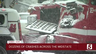 Nashville breaks record snowfall total with crashes throughout Middle Tennessee [upl. by Fishman]