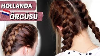 Hollanda Örgüsü Nasıl Yapılır Ters Örgü  Dutch Braid 👧🏻 [upl. by Nnawaj289]