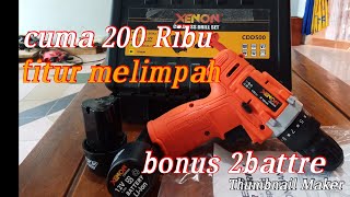 Cordless 200ribuan terlengkap bisa buat bor kayu besi tembok dan baut cordless xenon [upl. by Esinrahs994]