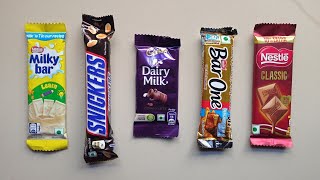 Satisfying Asmr MilkybarSnickersDairymilkNestle Candy and Chocolate Videos  Asmr Videos 29 [upl. by Fernandes]