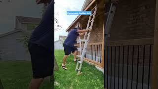 This is a homemade ladder jack it alows you to work from a ladder or use as scaffolding tools diy [upl. by Esilehc]