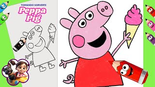 Passo a Passo Desenhe a Peppa Pig com Sorvete para Crianças 🎨🍦 [upl. by Argyle55]