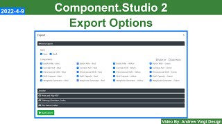 Export Options  ComponentStudio 2  E13 V 202249 [upl. by Analaj387]