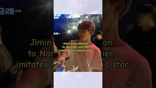 Jimin imitates Namjoon drawing a star minimoni bts jimin [upl. by Ardnekahs]