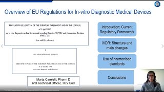 Overview of EU regulations for invitro Diagnostic Medical Devices [upl. by Anileuqcaj]