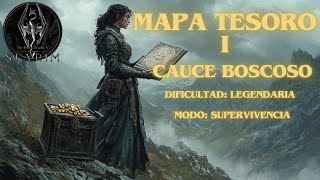 Skyrim Legendaria  Mapa del Tesoro I y Libro A una Mano  Camino al Guerrero de Ébano [upl. by Ellenaej]