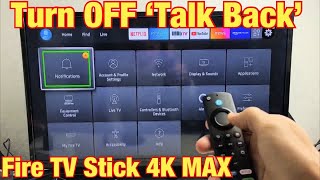 Fire TV Stick 4K MAX How to TURN OFF ‘Talk Back’ Screen Reader Audio Guidance Voice View [upl. by Etteragram434]