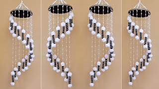 WOW  DIY Wind Chime Making  Amazing Woolen Jhumar Design  Room Decorating Idea [upl. by Novonod101]