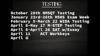 Testing Dates [upl. by Ylelhsa312]