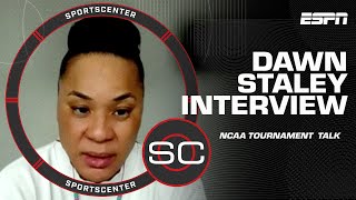 Dawn Staley PROUD of DEPTH in firstround tournament win 🙌  SportsCenter [upl. by Ricker]