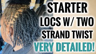 ✨TWO STRAND TWIST STARTER LOCS✨ VERY DETAILED TUTORIAL Starter Locs Two Strand Twist  Loc Journey [upl. by Julie]